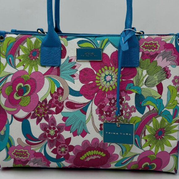 Trina Turk Summer Floral Tote with Shoulder Strap NWT - Picture 1 of 2